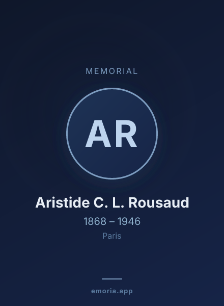 Memorial portrait of Aristide C. L. Rousaud