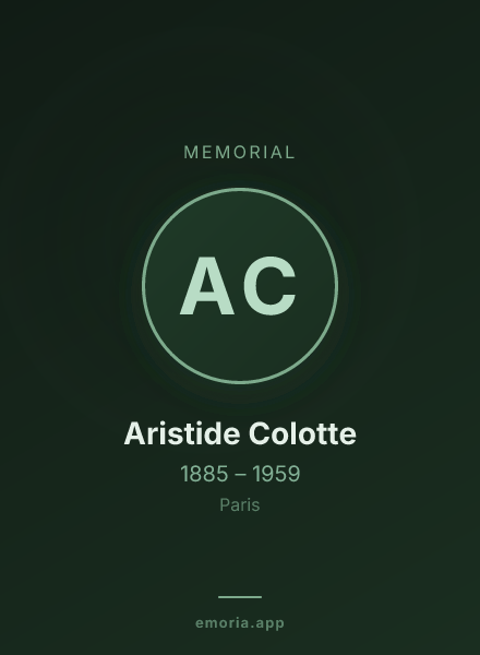 Memorial portrait of Aristide Colotte