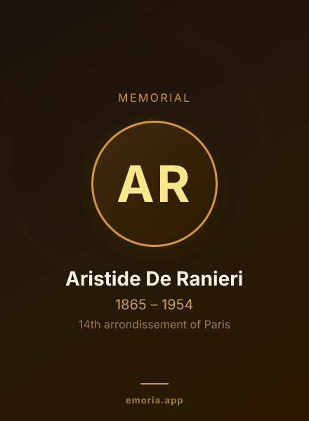 Memorial portrait of Aristide De Ranieri