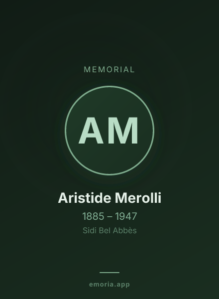 Memorial portrait of Aristide Merolli