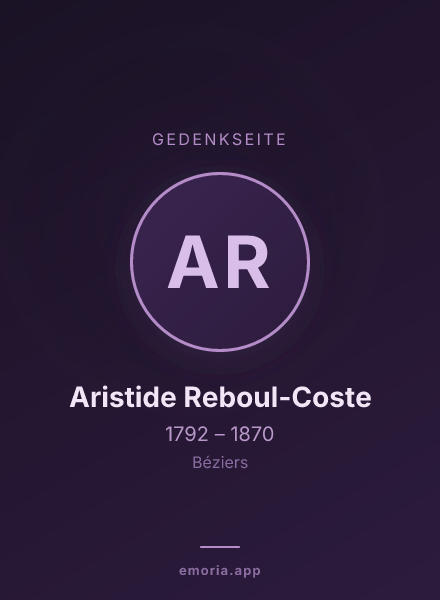 Gedenkportrait von Aristide Reboul-Coste