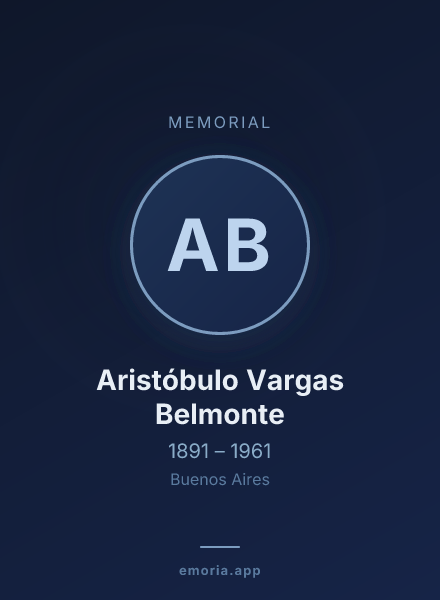 Memorial portrait of Aristóbulo Vargas Belmonte