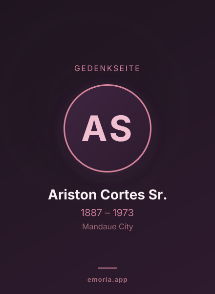 Gedenkportrait von Ariston Cortes Sr.