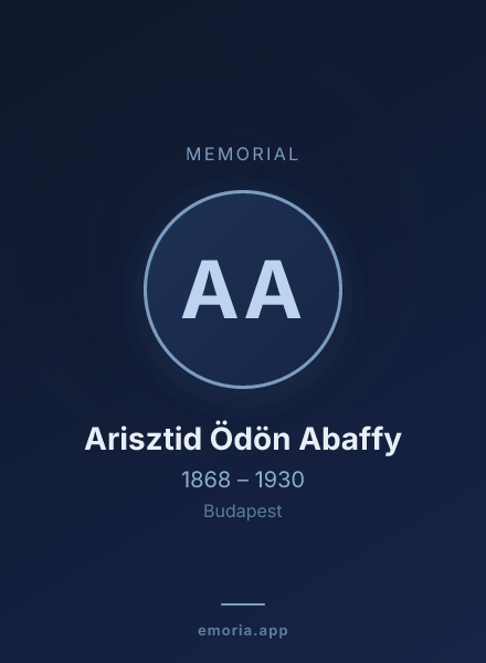 Memorial portrait of Arisztid Ödön Abaffy
