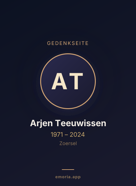 Gedenkportrait von Arjen Teeuwissen