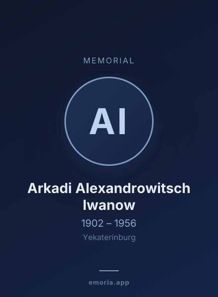 Memorial portrait of Arkadi Alexandrowitsch Iwanow