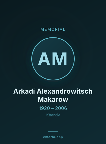 Memorial portrait of Arkadi Alexandrowitsch Makarow