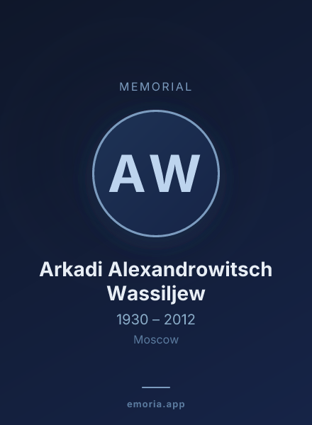Memorial portrait of Arkadi Alexandrowitsch Wassiljew