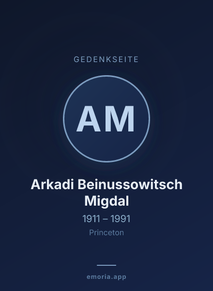 Gedenkportrait von Arkadi Beinussowitsch Migdal
