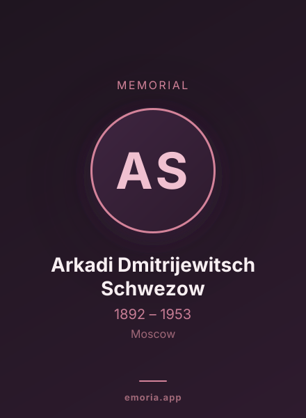 Memorial portrait of Arkadi Dmitrijewitsch Schwezow