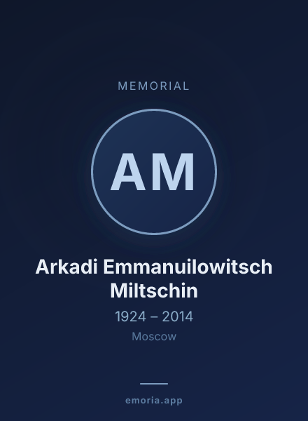 Memorial portrait of Arkadi Emmanuilowitsch Miltschin