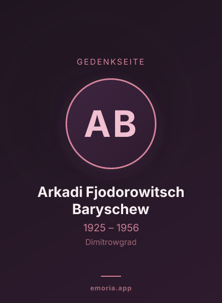 Gedenkportrait von Arkadi Fjodorowitsch Baryschew