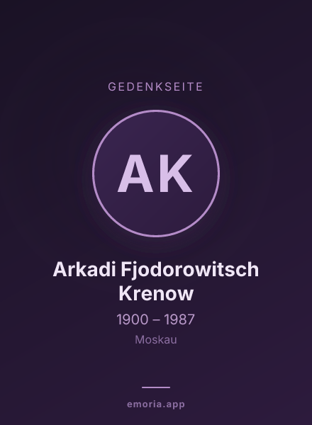Gedenkportrait von Arkadi Fjodorowitsch Krenow