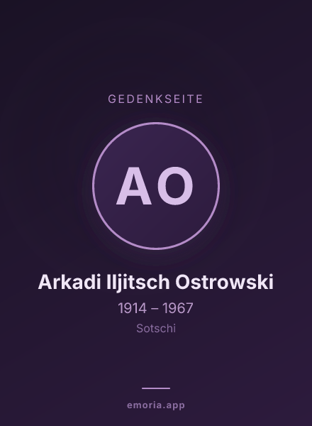 Gedenkportrait von Arkadi Iljitsch Ostrowski