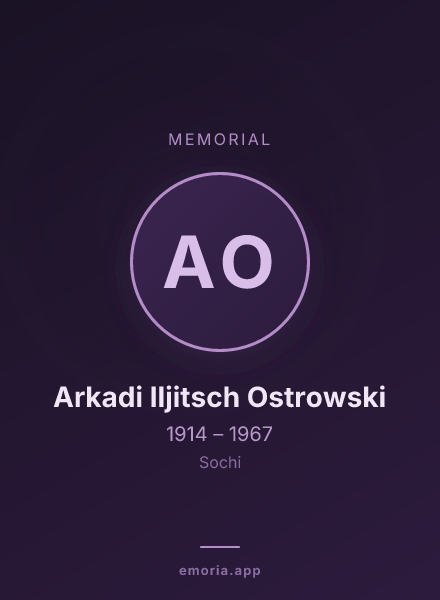 Memorial portrait of Arkadi Iljitsch Ostrowski