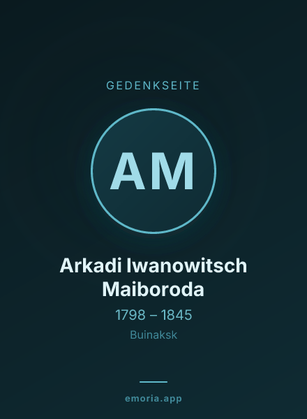 Gedenkportrait von Arkadi Iwanowitsch Maiboroda