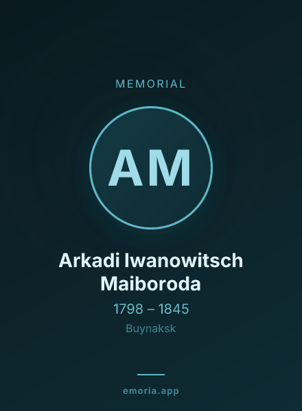 Memorial portrait of Arkadi Iwanowitsch Maiboroda