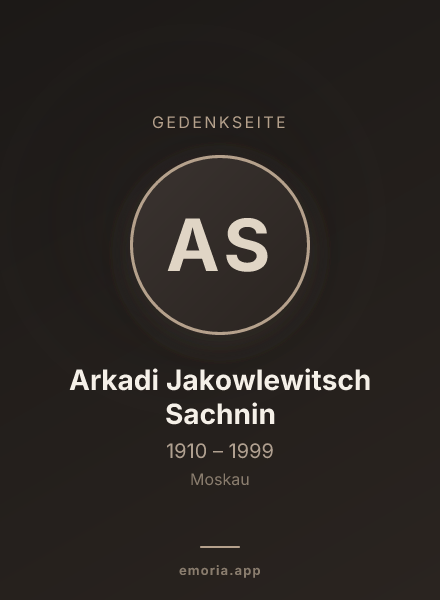 Gedenkportrait von Arkadi Jakowlewitsch Sachnin
