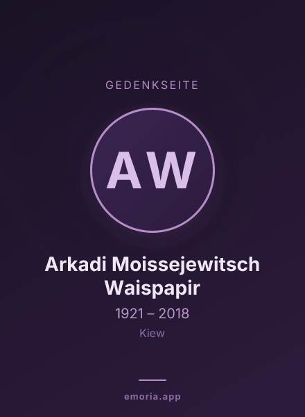 Gedenkportrait von Arkadi Moissejewitsch Waispapir