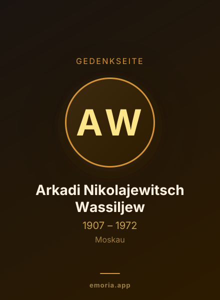Gedenkportrait von Arkadi Nikolajewitsch Wassiljew