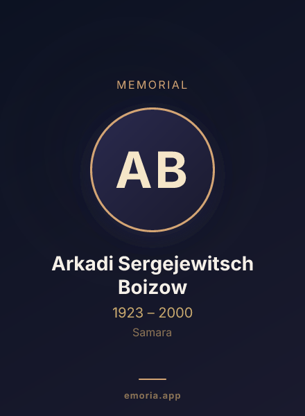 Memorial portrait of Arkadi Sergejewitsch Boizow