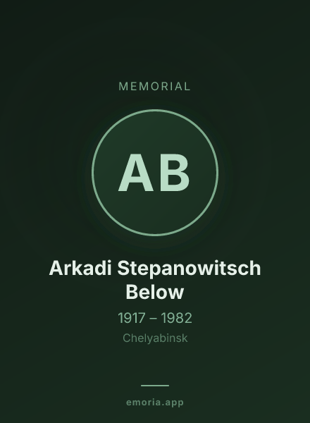 Memorial portrait of Arkadi Stepanowitsch Below