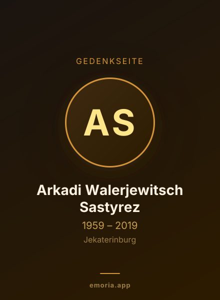 Gedenkportrait von Arkadi Walerjewitsch Sastyrez
