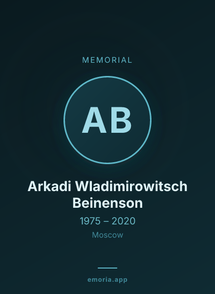 Memorial portrait of Arkadi Wladimirowitsch Beinenson
