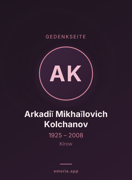 Gedenkportrait von Arkadiĭ Mikhaĭlovich Kolchanov