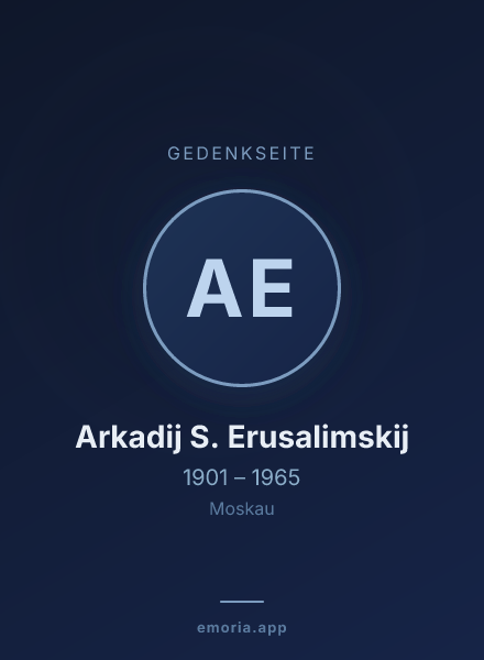Gedenkportrait von Arkadij S. Erusalimskij