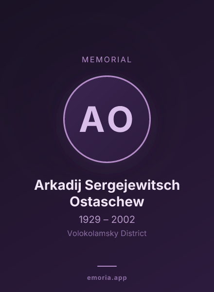 Memorial portrait of Arkadij Sergejewitsch Ostaschew