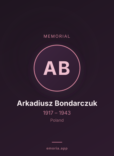 Memorial portrait of Arkadiusz Bondarczuk