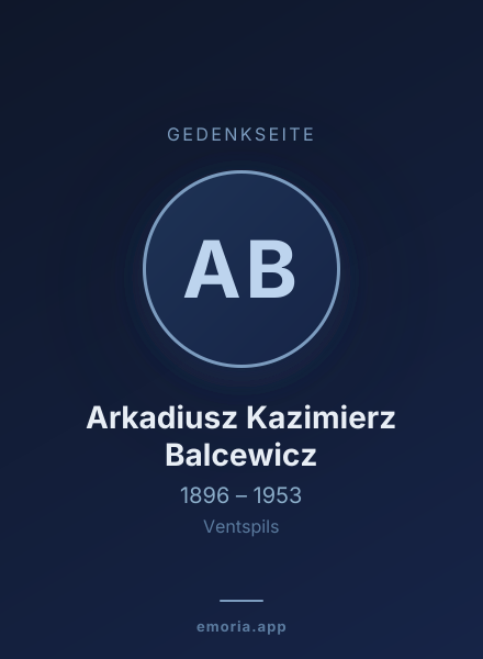 Gedenkportrait von Arkadiusz Kazimierz Balcewicz