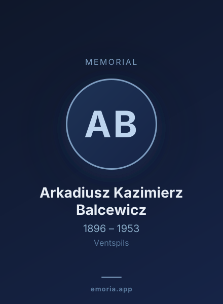 Memorial portrait of Arkadiusz Kazimierz Balcewicz