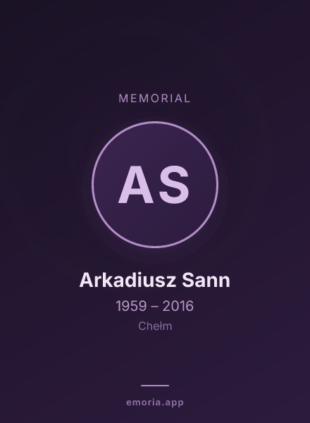 Memorial portrait of Arkadiusz Sann