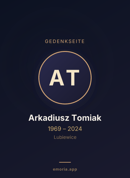 Gedenkportrait von Arkadiusz Tomiak