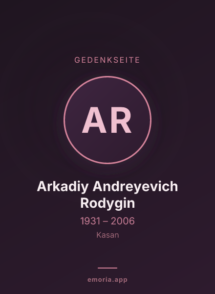 Gedenkportrait von Arkadiy Andreyevich Rodygin