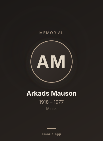 Memorial portrait of Arkads Mauson