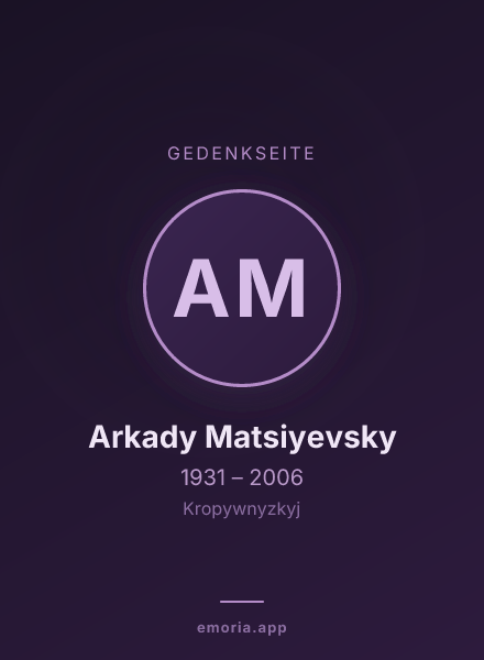 Gedenkportrait von Arkady Matsiyevsky