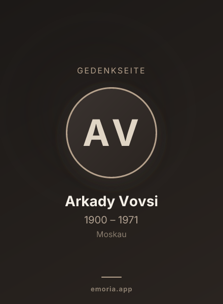 Gedenkportrait von Arkady Vovsi