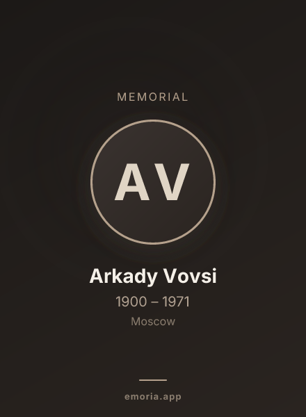 Memorial portrait of Arkady Vovsi