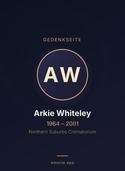 Gedenkportrait von Arkie Whiteley