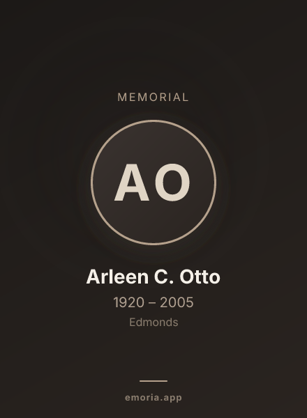 Memorial portrait of Arleen C. Otto