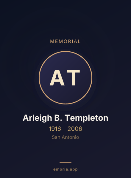 Memorial portrait of Arleigh B. Templeton