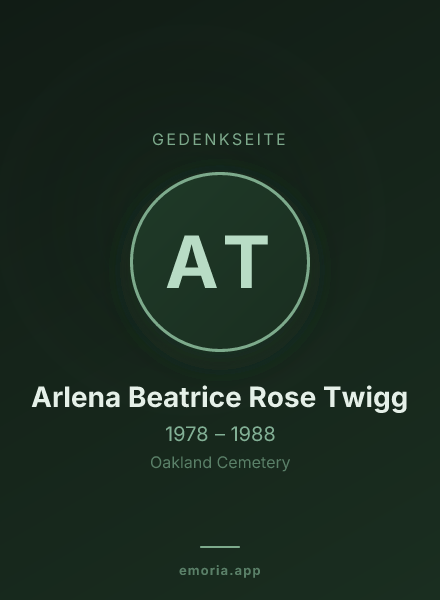 Gedenkportrait von Arlena Beatrice Rose Twigg