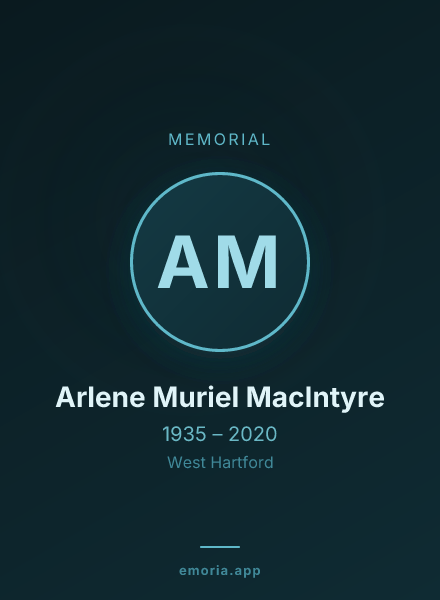 Memorial portrait of Arlene Muriel MacIntyre