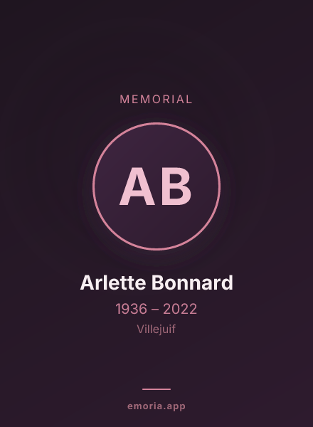 Memorial portrait of Arlette Bonnard