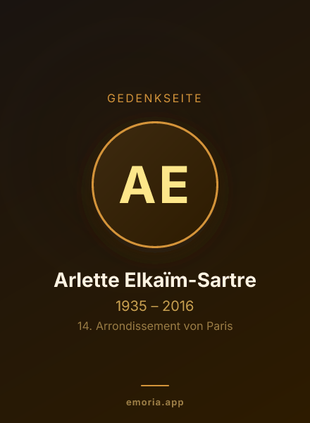 Gedenkportrait von Arlette Elkaïm-Sartre