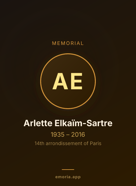 Memorial portrait of Arlette Elkaïm-Sartre