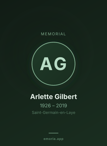 Memorial portrait of Arlette Gilbert